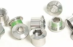 Sram Road Kettenblattschrauben Set Alu Silber M8,5x7 Mm + 9 Mm Huelse 5 Stueck