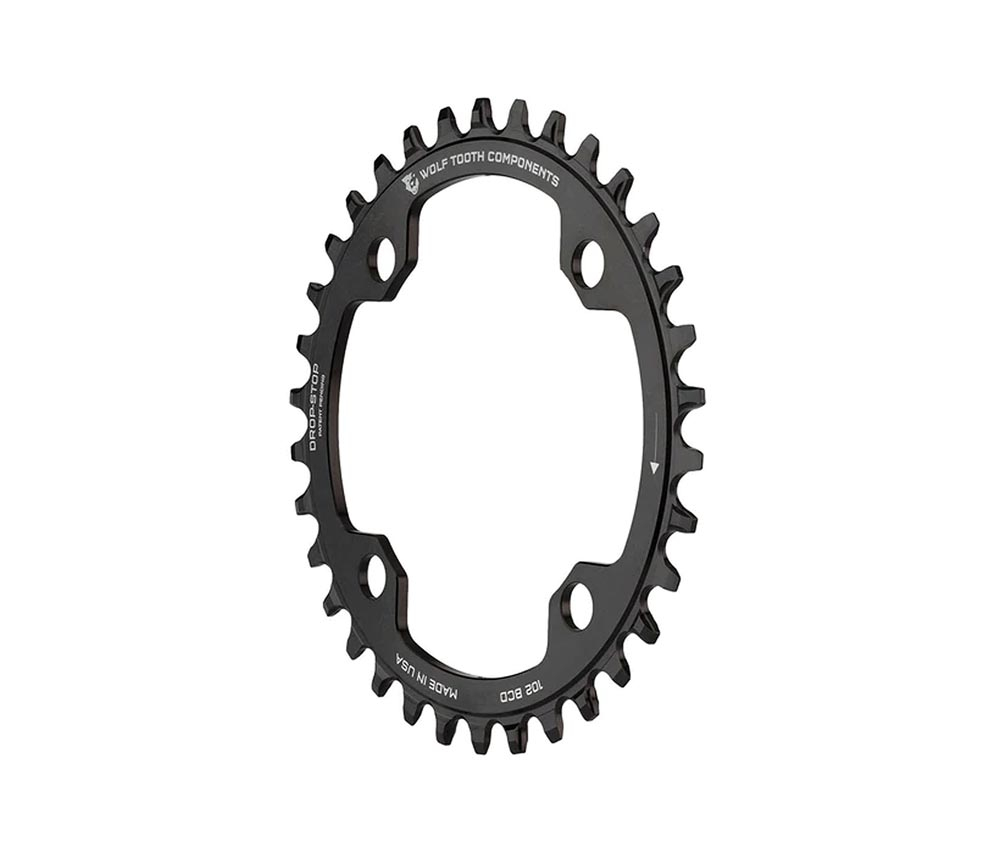 Wolf Tooth Drop Stop A Kettenblatt - Lochkreis 104mm 9-12 Fach 36 Zaehne 3 Wolf Tooth Drop Stop A Kettenblatt - Lochkreis 104mm 9-12 Fach 36 Zaehne