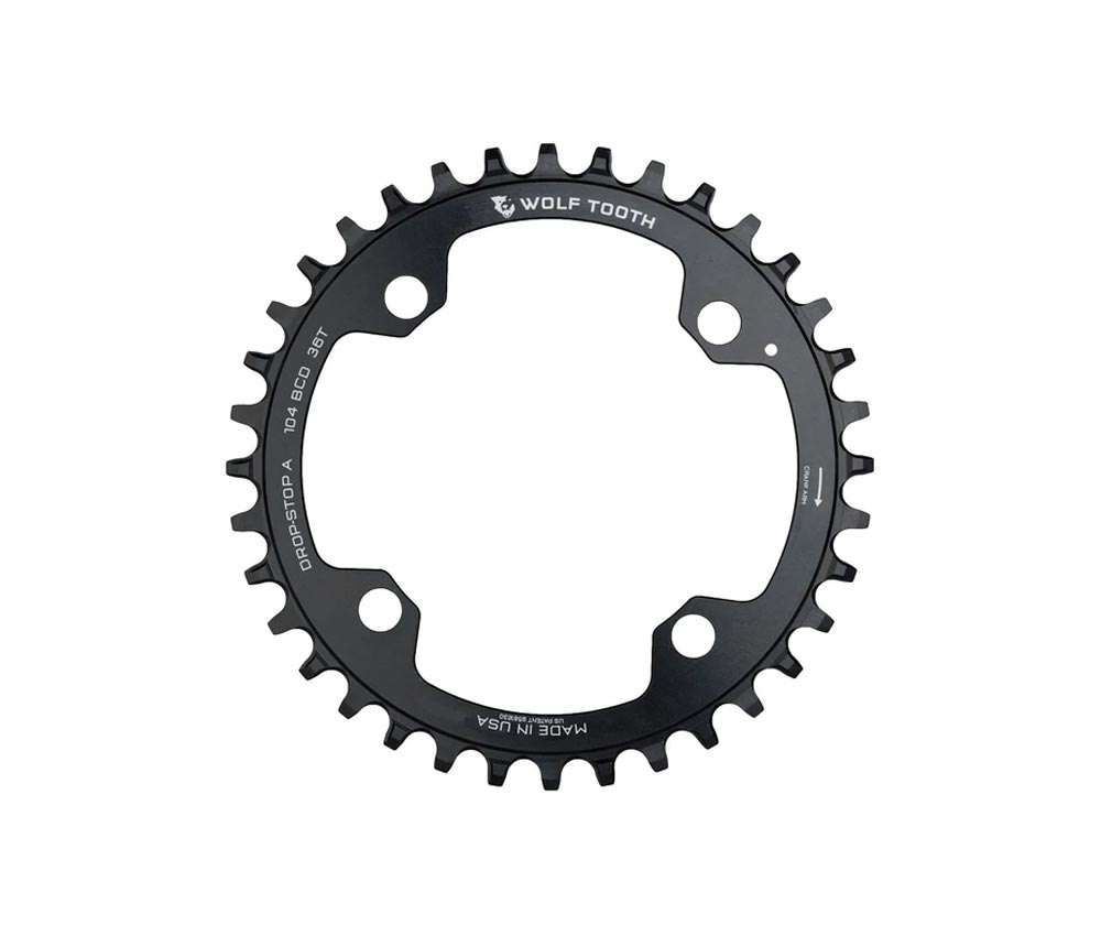 Wolf Tooth Drop Stop A Kettenblatt - Lochkreis 104mm 9-12 Fach 36 Zaehne 4 Wolf Tooth Drop Stop A Kettenblatt - Lochkreis 104mm 9-12 Fach 36 Zaehne – Bild 2