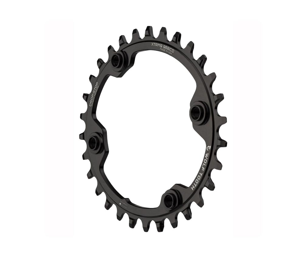 Wolf Tooth Drop Stop A Oval Kettenblatt - Shimano XTR M9000 / M9020 Lochkreis 96mm 9-12 Fach 34 Zaehne 3 Wolf Tooth Drop Stop A Oval Kettenblatt - Shimano XTR M9000 / M9020 Lochkreis 96mm 9-12 Fach 34 Zaehne