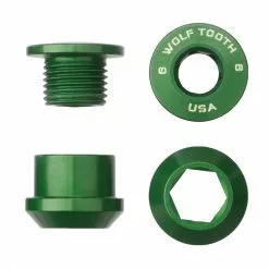 Wolf Tooth Kettenblattschrauben Set - M8x6mm 1-fach 4-Arm Aluminium Gruen 5 Wolf Tooth Kettenblattschrauben Set - M8x6mm 1-fach 4-Arm Aluminium Gruen -Kettenblaetter Verkäufe 57411 1