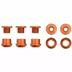 Wolf Tooth Kettenblattschrauben Set - M8x6mm 1-fach 5-Arm Aluminium Orange