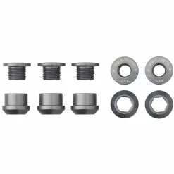 Wolf Tooth Kettenblattschrauben Set - M8x6mm 1-fach 5-Arm Aluminium Grau