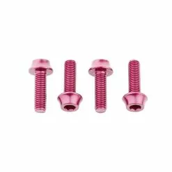 Wolf Tooth Aluminium Flaschenhalterschrauben Set - M5x15mm Zylinderkopf Pink