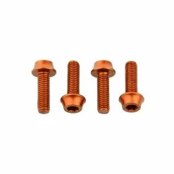 Wolf Tooth Aluminium Flaschenhalterschrauben Set - M5x15mm Zylinderkopf Orange