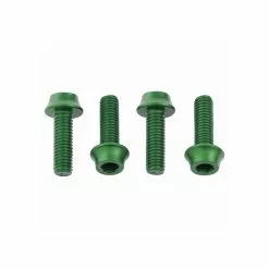Wolf Tooth Aluminium Flaschenhalterschrauben Set - M5x15mm Zylinderkopf Gruen