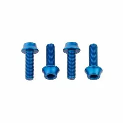 Wolf Tooth Aluminium Flaschenhalterschrauben Set - M5x15mm Zylinderkopf Blau