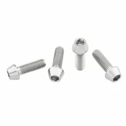 Wolf Tooth Titan Flaschenhalterschrauben Set - M5x15mm Zylinderkopf Silber