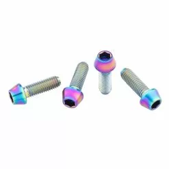 Wolf Tooth Titan Flaschenhalterschrauben Set - M5x15mm Zylinderkopf Rainbow Oilslick