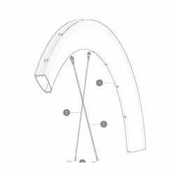 Mavic Cosmic Pro Carbon SL T Disc Ersatzspeiche Hinterrad Nicht-Freilaufseite 261 Mm Flach Schwarz